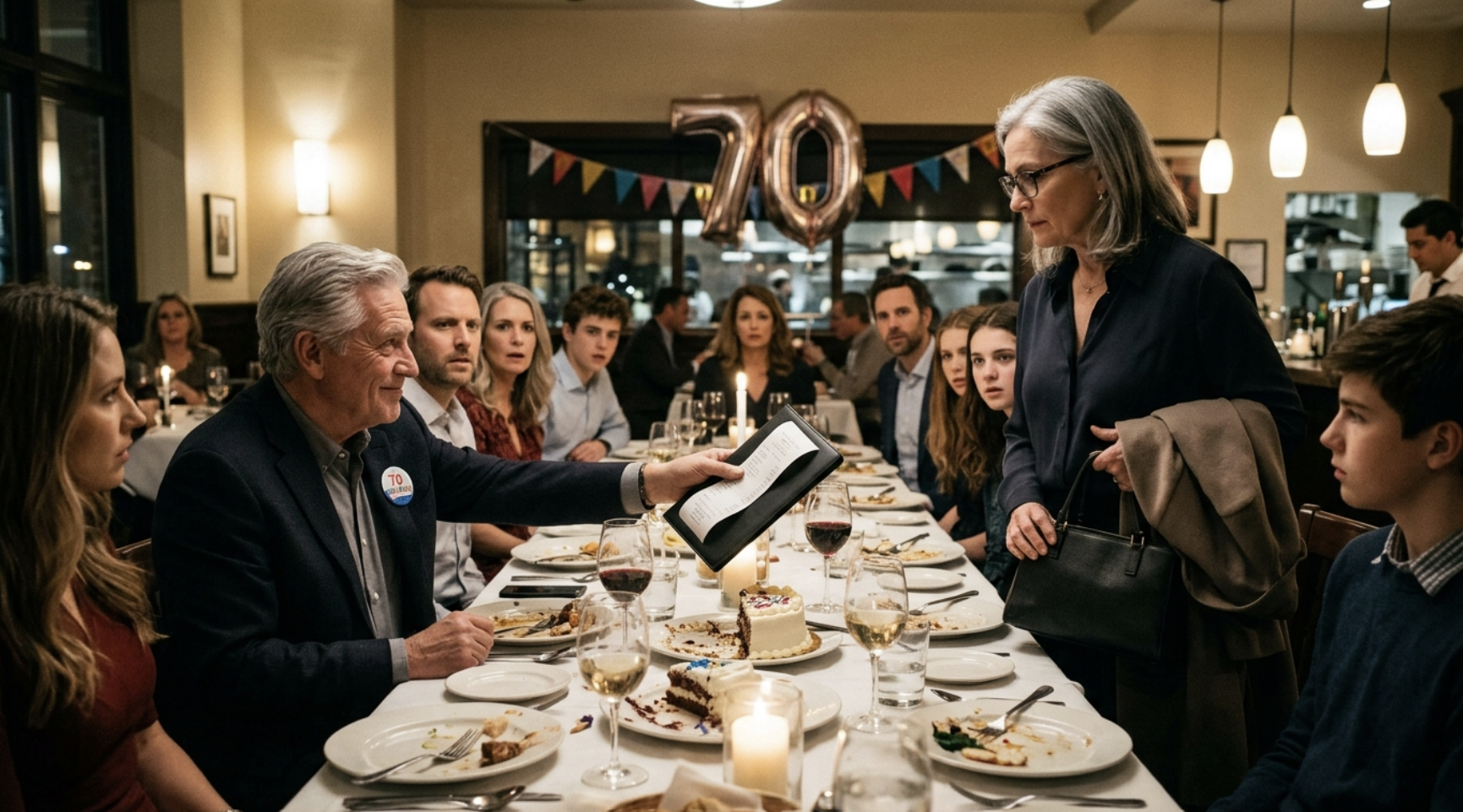 At My Husband’s 70th Birthday Dinner, He Handed Me a $3,926 Bill—He Never Expected Me to Say No
